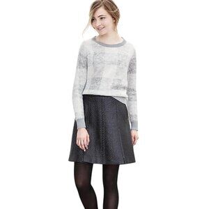 Banana Republic Gray Buffalo Check Mohair Wool Blend Crewneck Sweater Size S